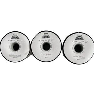 Lot of Three Merchant 41 Decorative White Sewing Trim NIP 100% Polyester